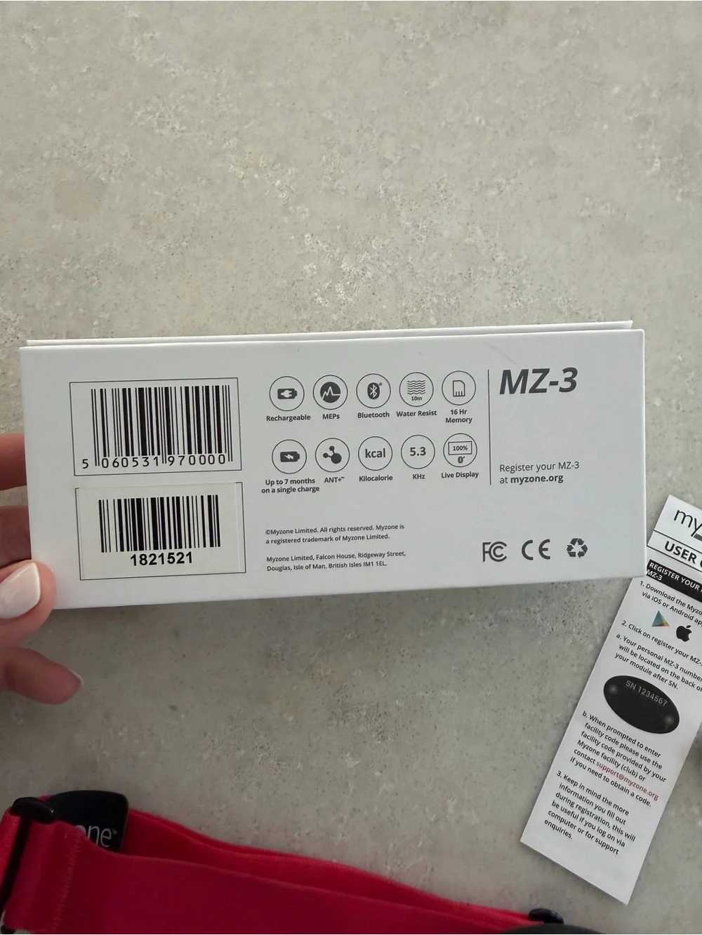 MZ-3 Red Heart Rate Monitor Chest Strap -